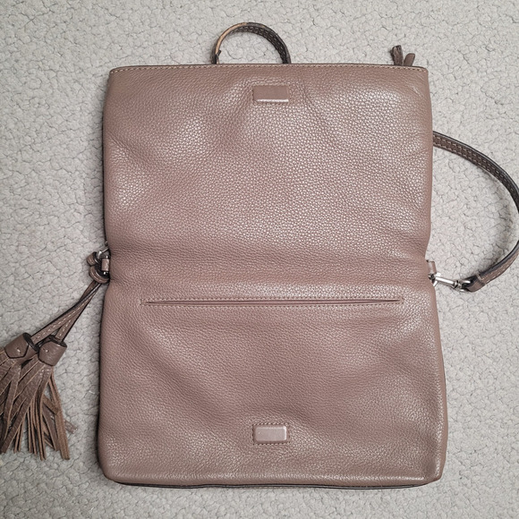 Tory Burch Bag Womens Brown Leather Mcgraw Foldover Tassel Crossbody Handbag - Picture 4 of 9